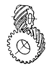 Crossed helical gear